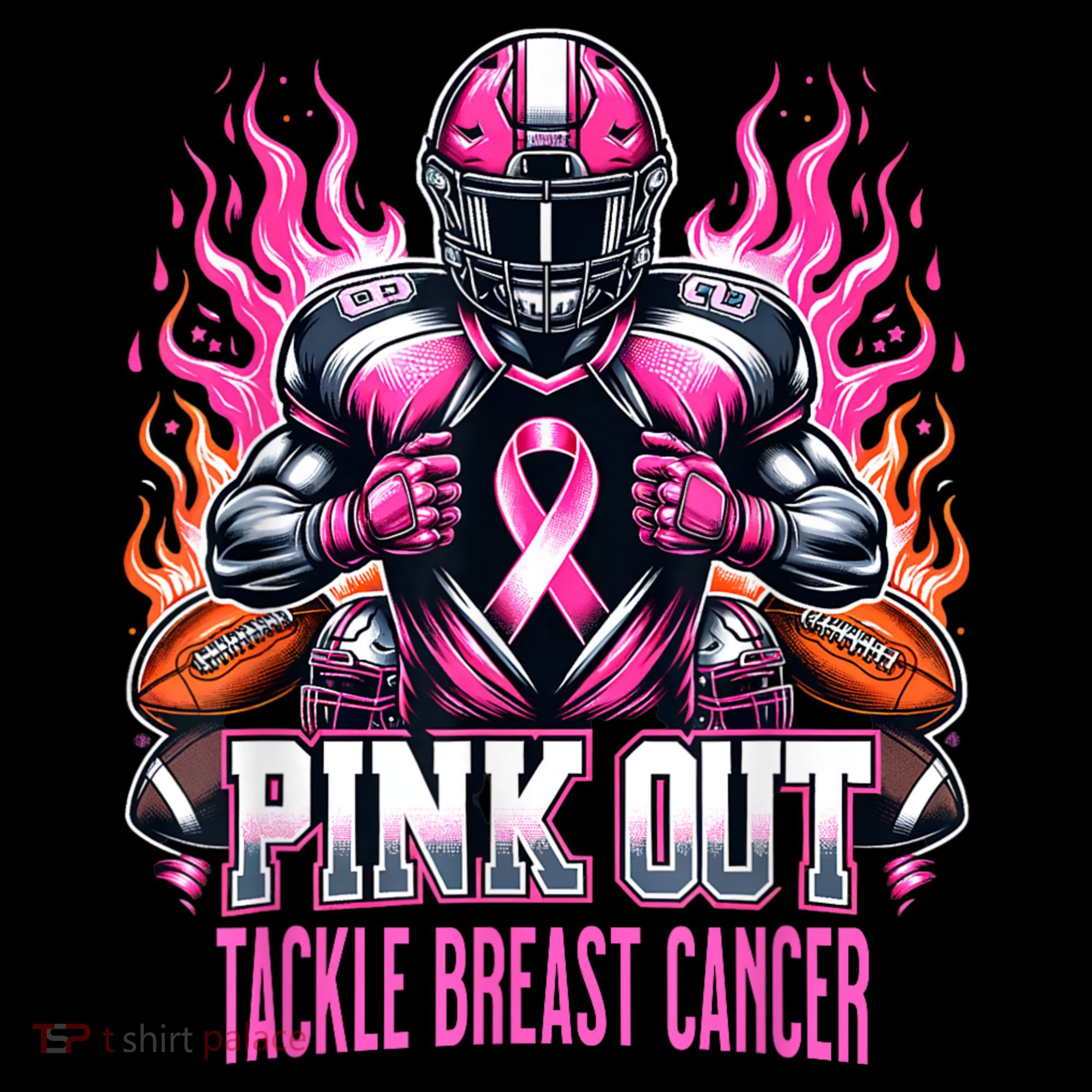 Pink Out Tackle Breast Cancer Awareness Football Coffee Mug