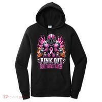 Pink Out Tackle Breast Cancer Awareness Football Women's Hoodie thumb 0