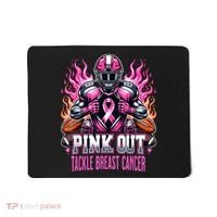 Pink Out Tackle Breast Cancer Awareness Football Mousepad thumb 0