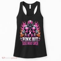Pink Out Tackle Breast Cancer Awareness Football Women's Tank Top thumb 0