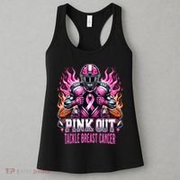Pink Out Tackle Breast Cancer Awareness Football Women's Tank Top thumb 3