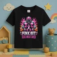 Pink Out Tackle Breast Cancer Awareness Football Toddler T-Shirt thumb 3