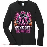 Pink Out Tackle Breast Cancer Awareness Football Women's Long Sleeve Shirt thumb 0