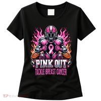 Pink Out Tackle Breast Cancer Awareness Football Women's T-Shirt thumb 0
