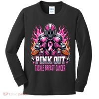 Pink Out Tackle Breast Cancer Awareness Football Kids Long Sleeve Shirt thumb 0
