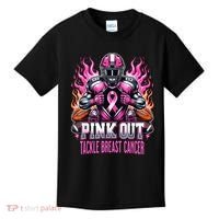 Pink Out Tackle Breast Cancer Awareness Football Kids T-Shirt thumb 0