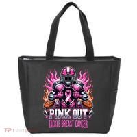 Pink Out Tackle Breast Cancer Awareness Football Tote Bag thumb 0