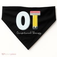 Pediatric Occupational Therapy Cute Pencil Back To School USA-Made Doggie Bandana thumb 0