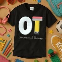 Pediatric Occupational Therapy Cute Pencil Back To School Kids T-Shirt thumb 3
