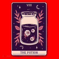 Potion Tarot Card Santa Hat thumb 1