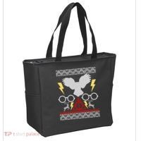 Potter Ugly Christmas Sweater Lighting Tote Bag thumb 2