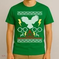 Potter Ugly Christmas Sweater Lighting T-Shirt thumb 3