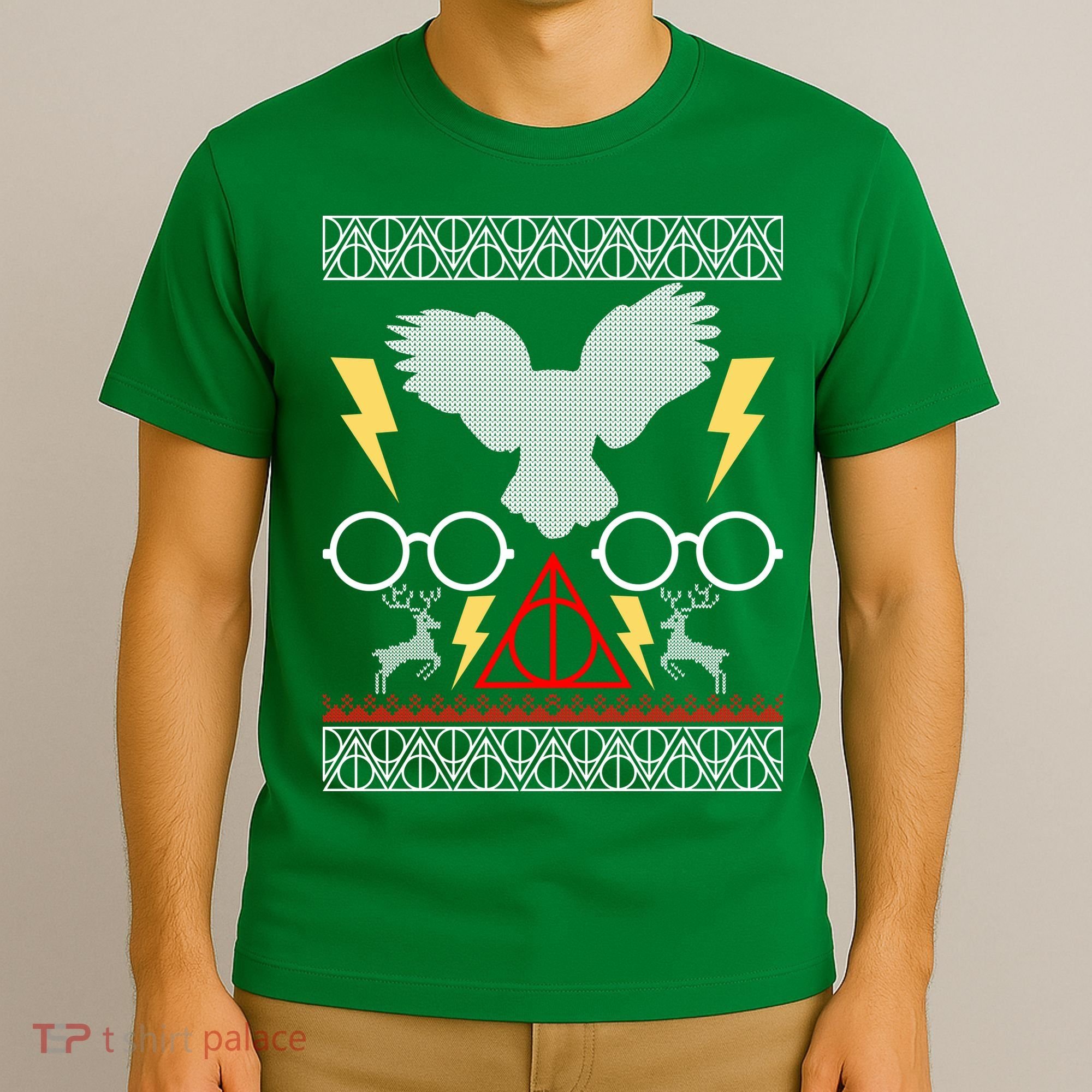 Potter Ugly Christmas Sweater Lighting T-Shirt