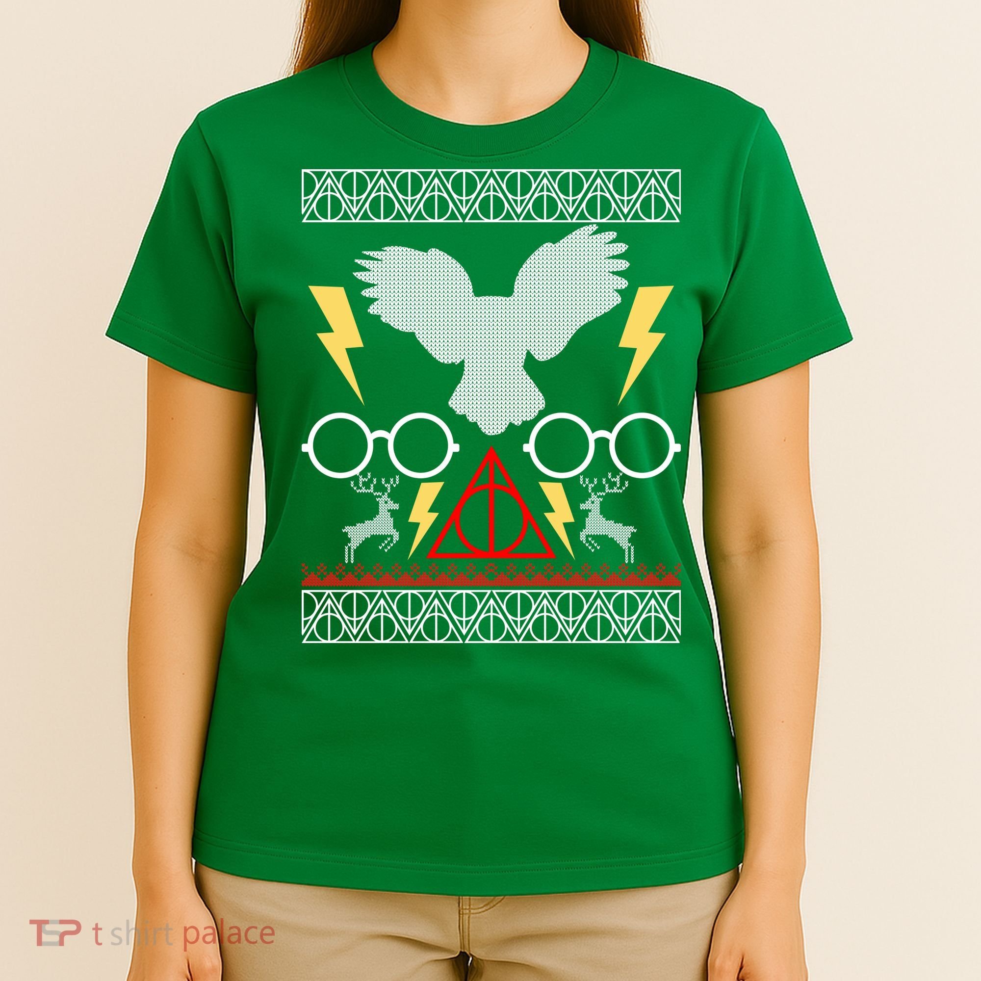 Potter Ugly Christmas Sweater Lighting T-Shirt