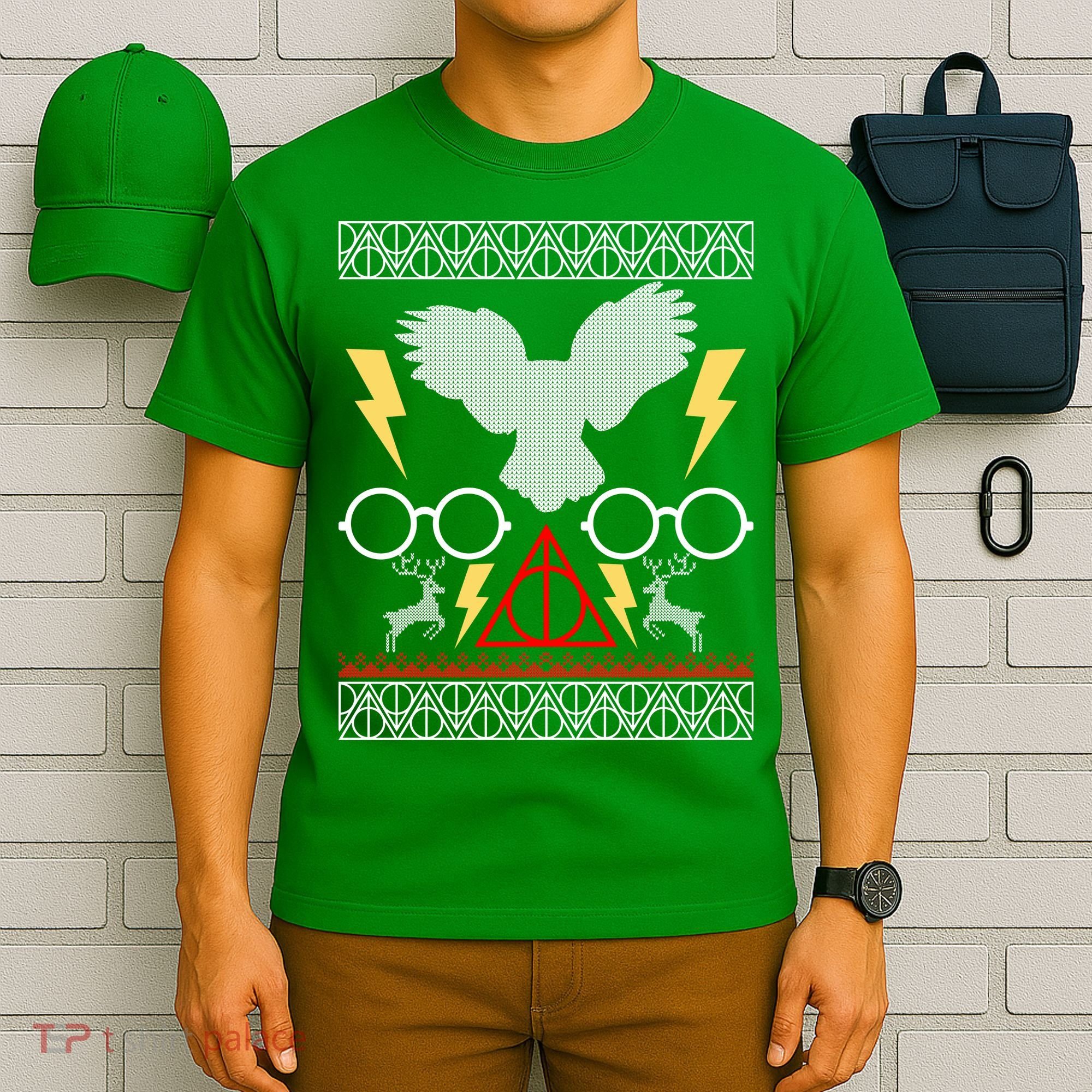 Potter Ugly Christmas Sweater Lighting T-Shirt