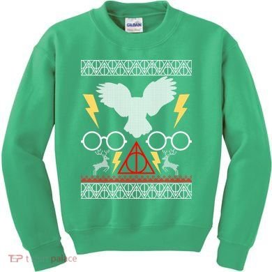 Potter Ugly Christmas Sweater Lighting Kids Sweatshirt