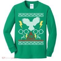 Potter Ugly Christmas Sweater Lighting Kids Long Sleeve Shirt thumb 0