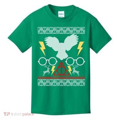 Potter Ugly Christmas Sweater Lighting Kids T-Shirt