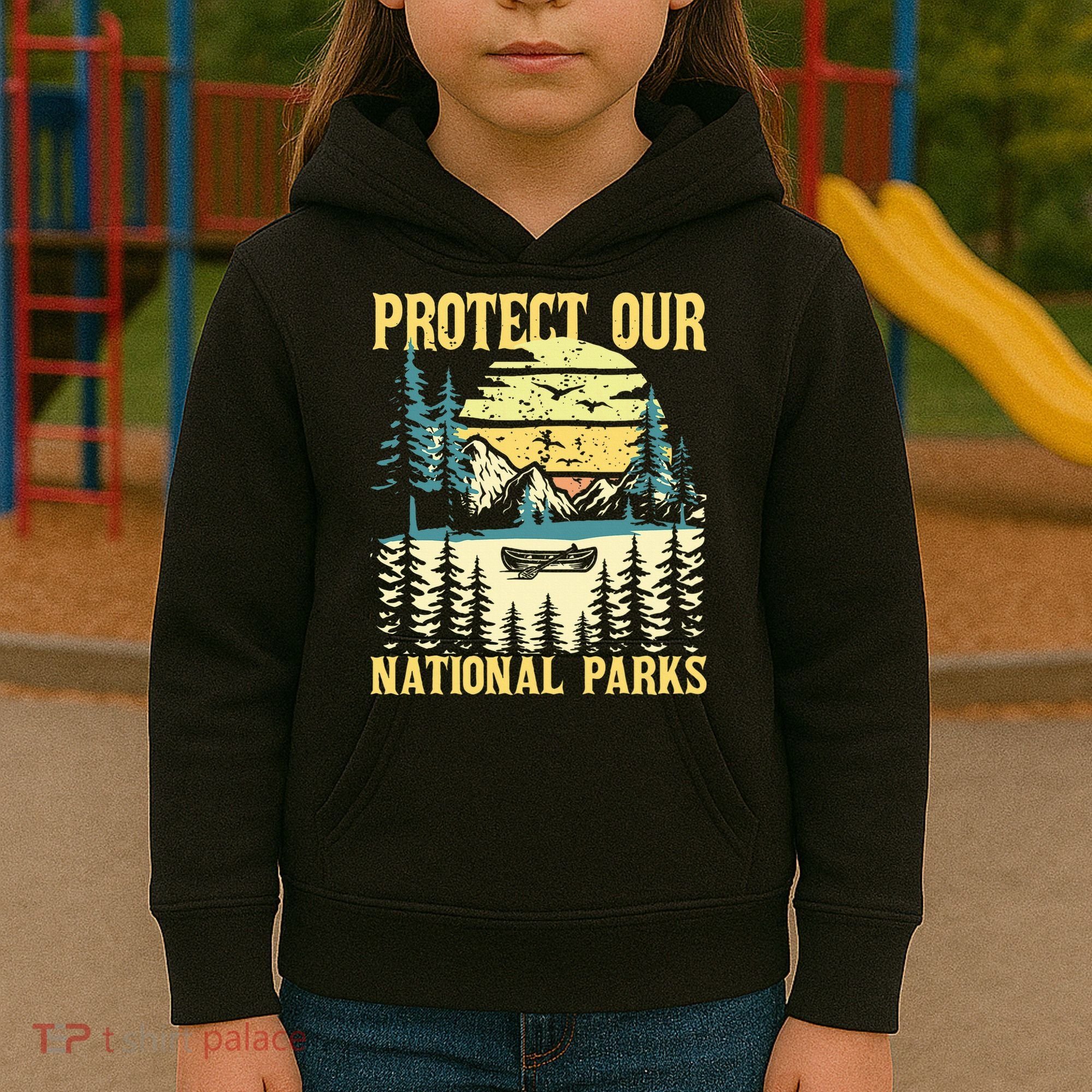 Protect Our Us National Parks Hiking & Camping Lover Kids Hoodie