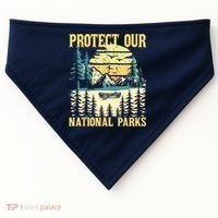 Protect Our US National Parks Hiking & Camping Lover USA-Made Doggie Bandana thumb 0