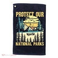 Protect Our US National Parks Hiking & Camping Lover Golf Towel thumb 0