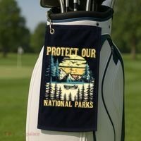 Protect Our US National Parks Hiking & Camping Lover Golf Towel thumb 2