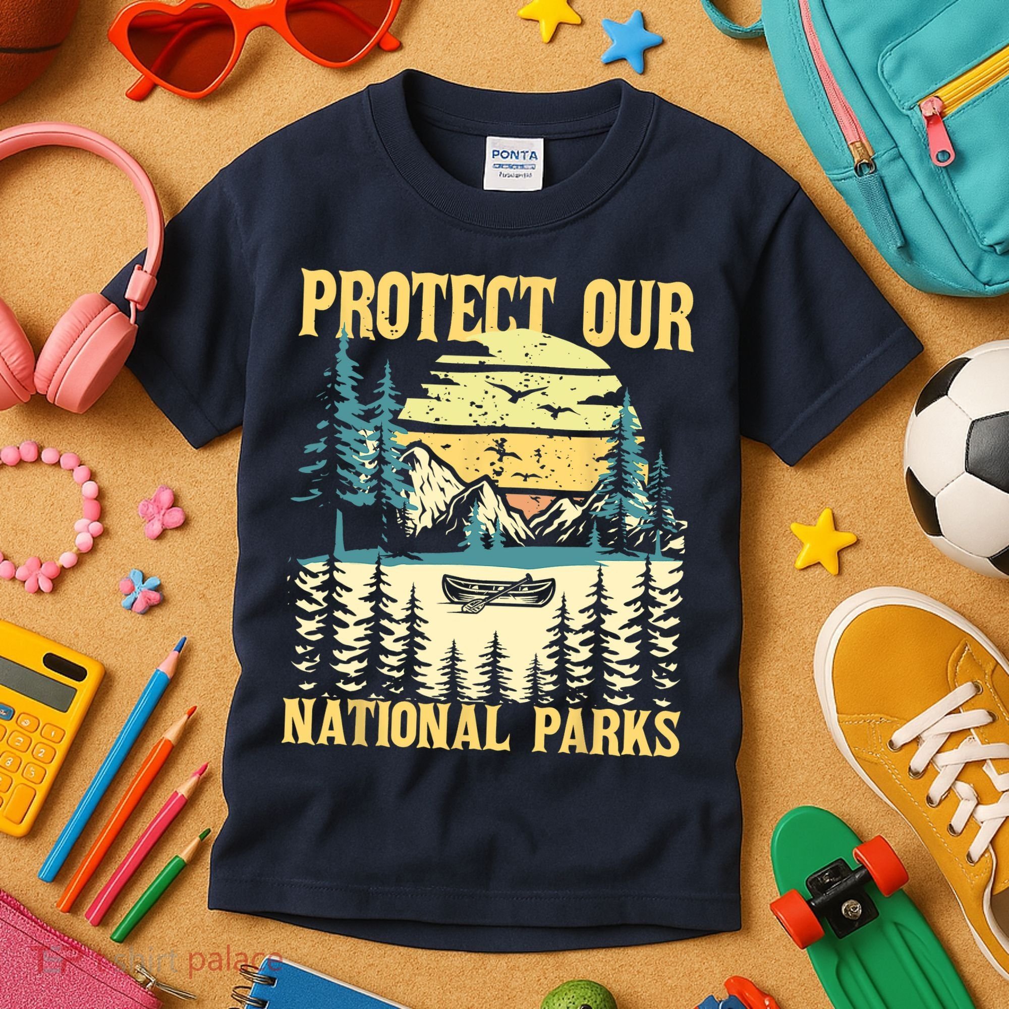 Protect Our US National Parks Hiking & Camping Lover Kids T-Shirt