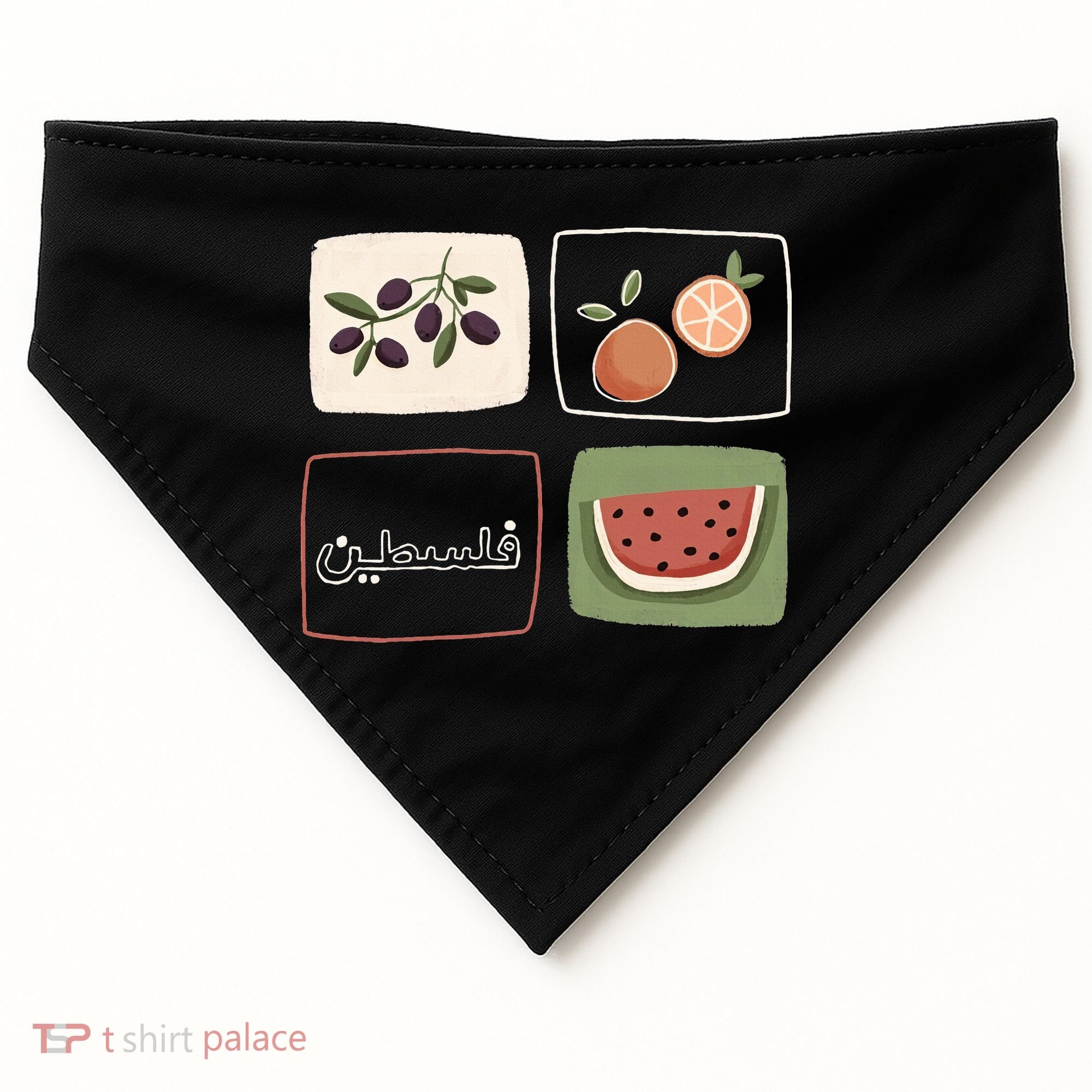Palestine Olives Watermelon Orange Falasteen Palestinian USA-Made Doggie Bandana
