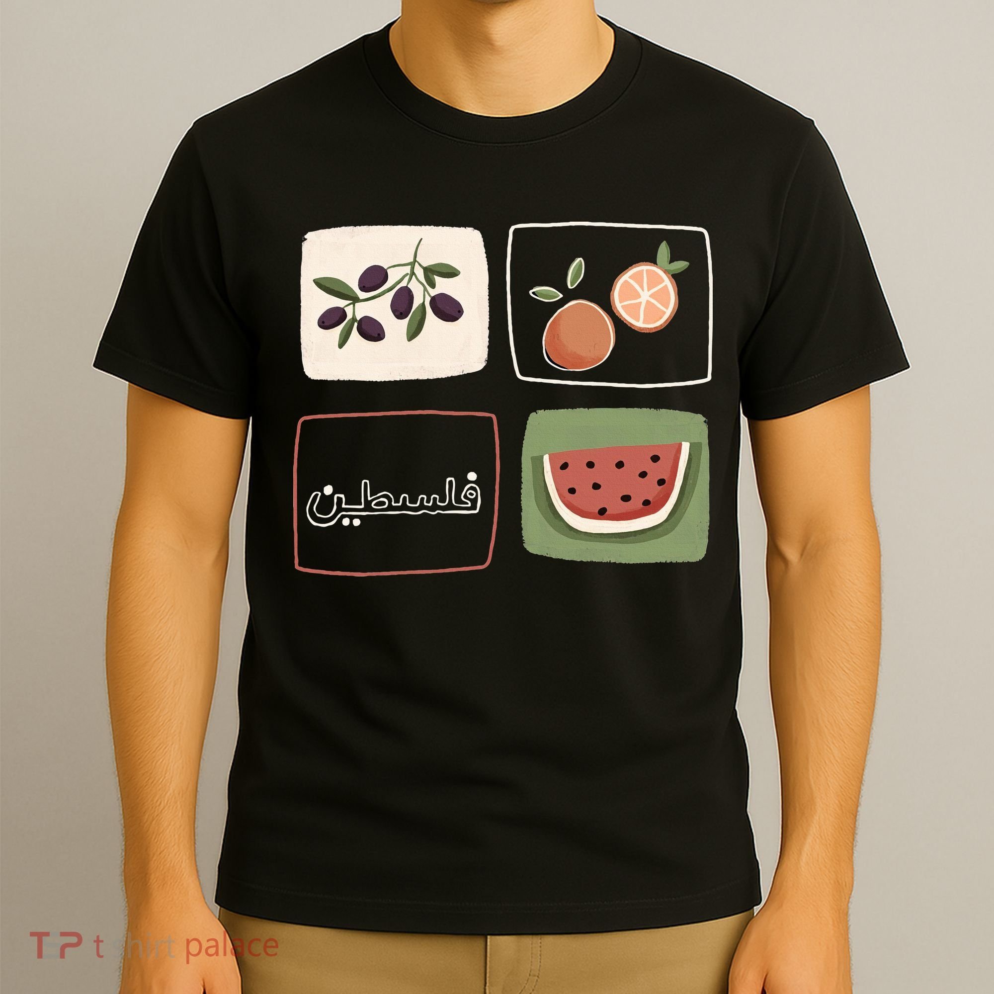 Palestine Olives Watermelon Orange Falasteen Palestinian T-Shirt
