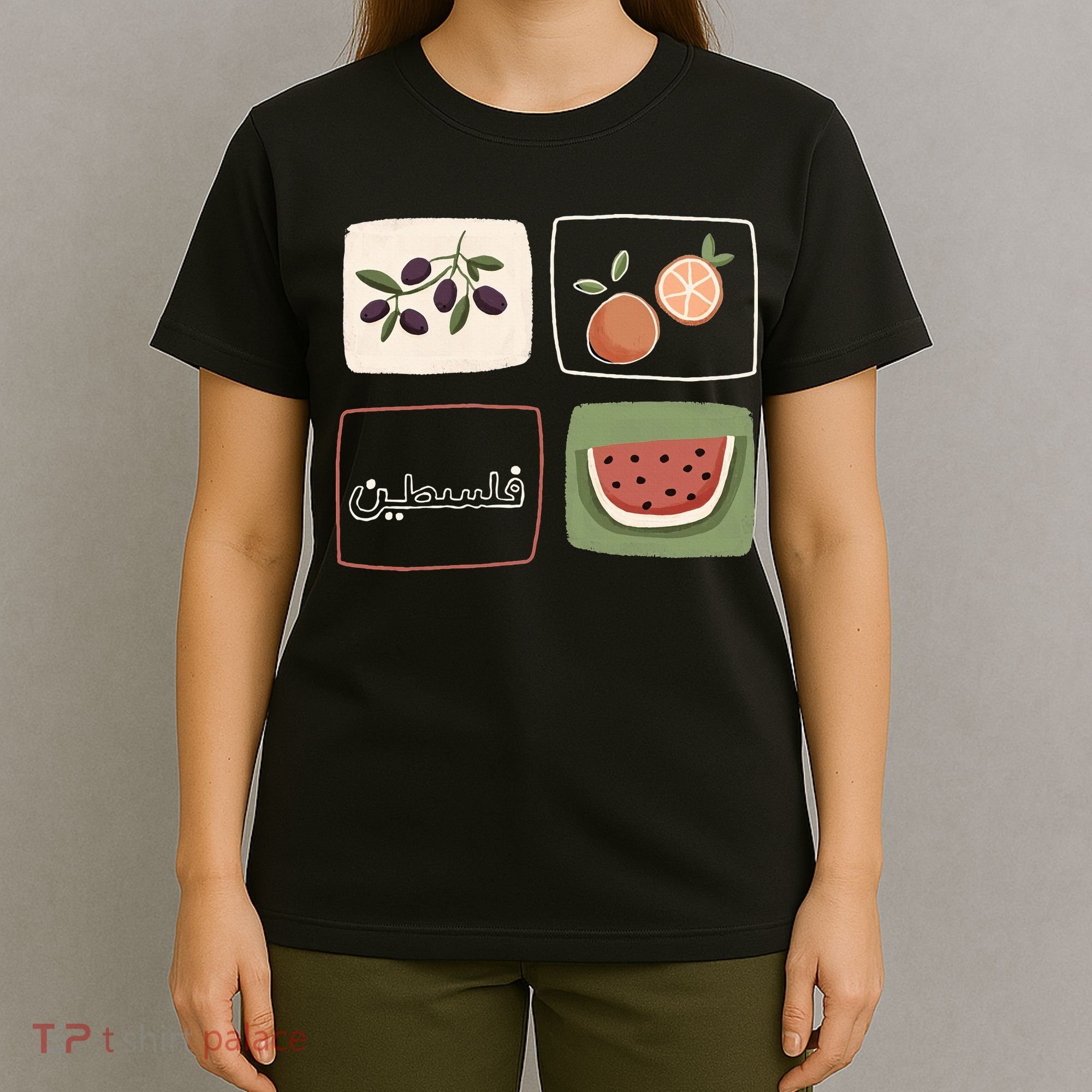 Palestine Olives Watermelon Orange Falasteen Palestinian T-Shirt