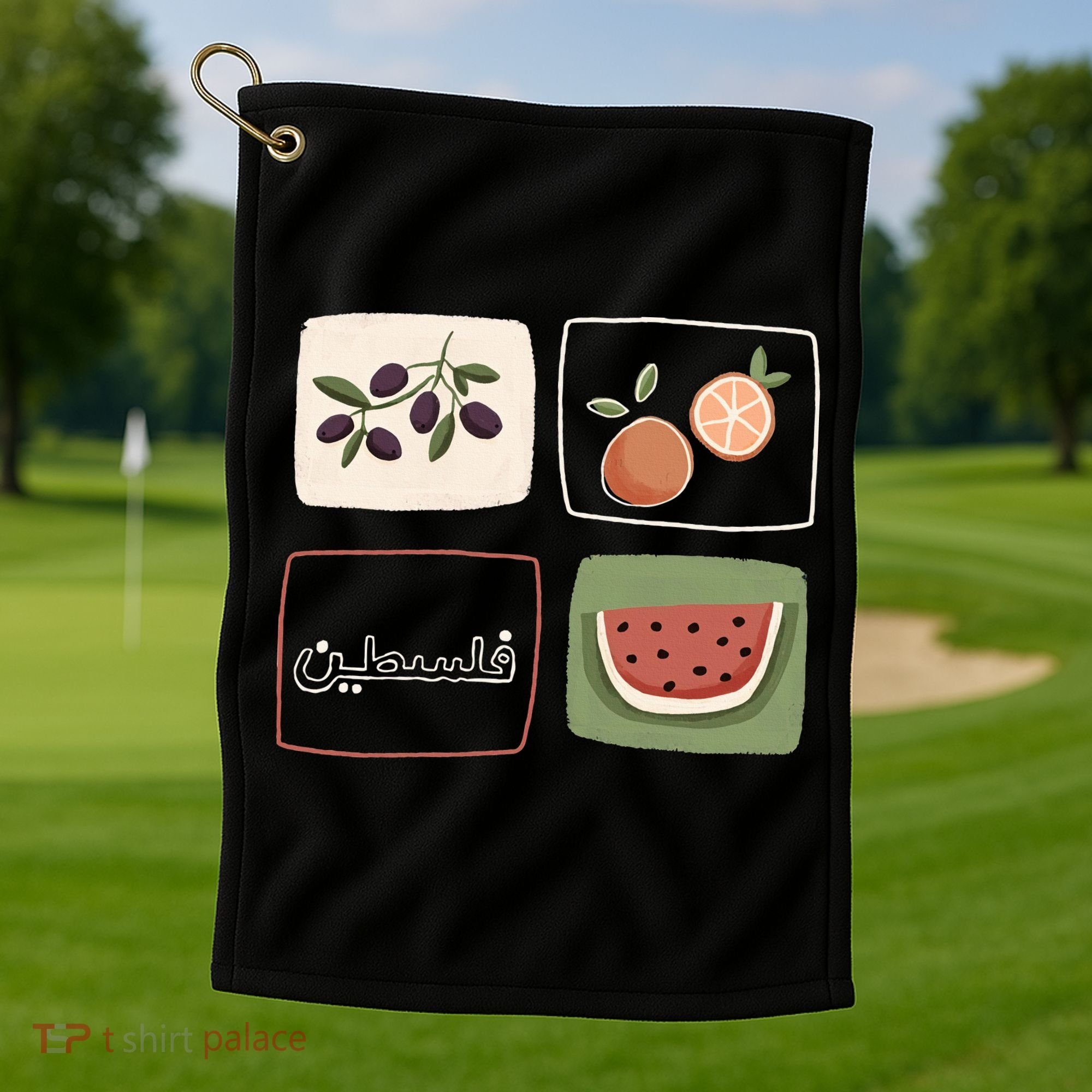 Palestine Olives Watermelon Orange Falasteen Palestinian Golf Towel