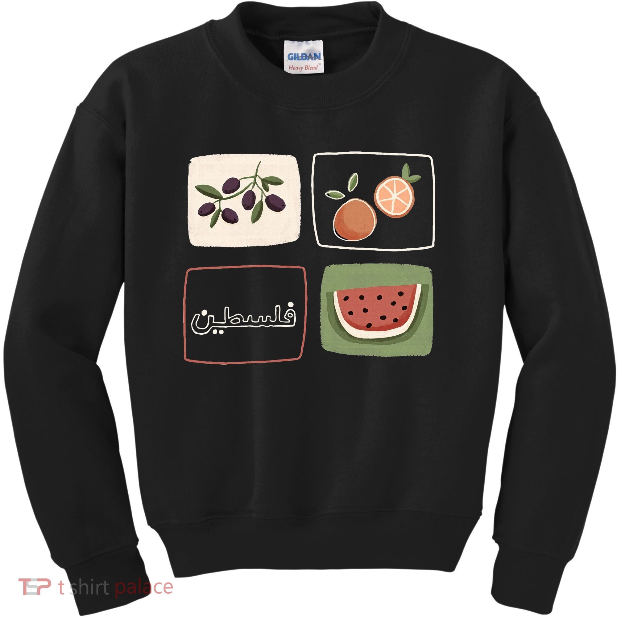 Palestine Olives Watermelon Orange Falasteen Palestinian Kids Sweatshirt