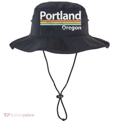 Portland Oregon Worn Design Retro Stripes Classic Bucket Hat