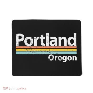 Portland Oregon Worn Design Retro Stripes Classic Mousepad