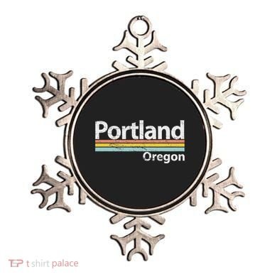 Portland Oregon Worn Design Retro Stripes Classic Ornament