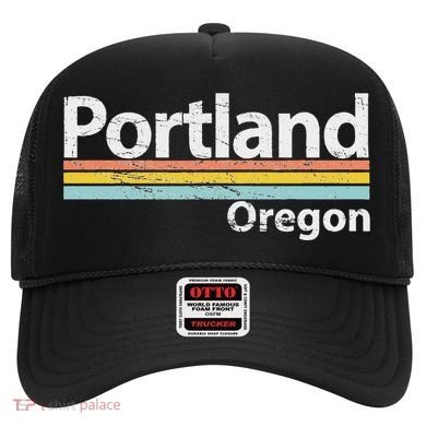 Portland Oregon Worn Design Retro Stripes Classic Hat