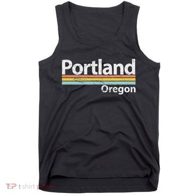 Portland Oregon Worn Design Retro Stripes Classic Tank Top