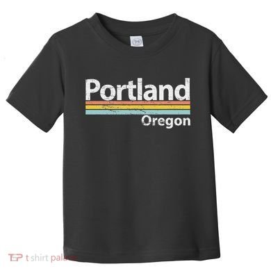 Portland Oregon Worn Design Retro Stripes Classic Toddler T-Shirt