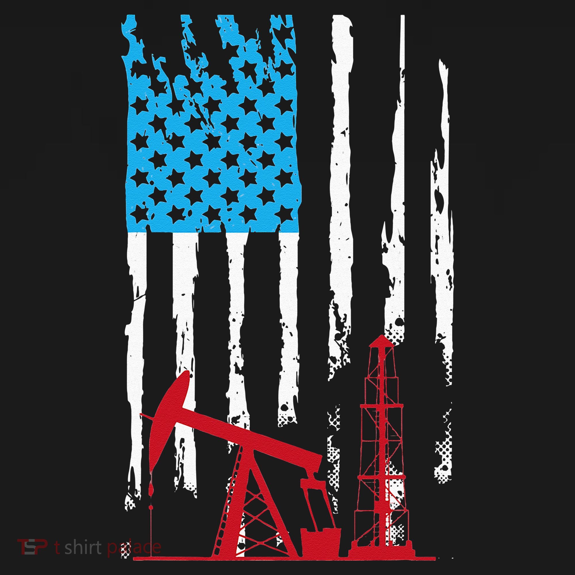 Patriotic Oilfield Worker Oilman Oil Rig Drilling US Flag Women's Hoodie
