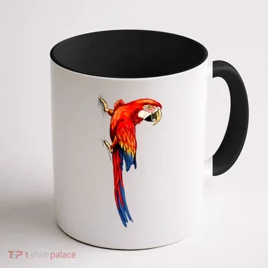 Parrot On Wall Coffee Mug back
