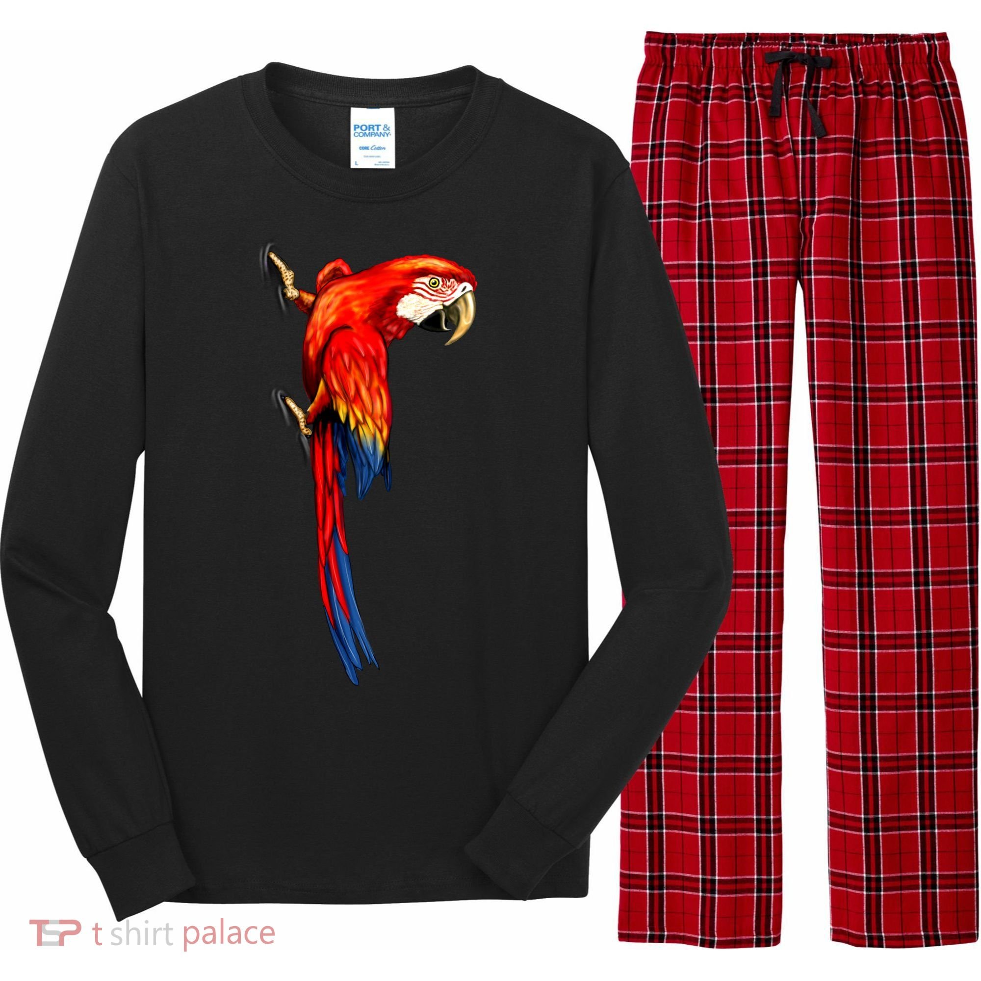 Parrot On Wall Long Sleeve Pajama Set