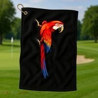 Parrot On Wall Golf Towel thumb 1
