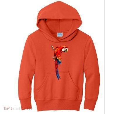 Parrot On Wall Kids Hoodie