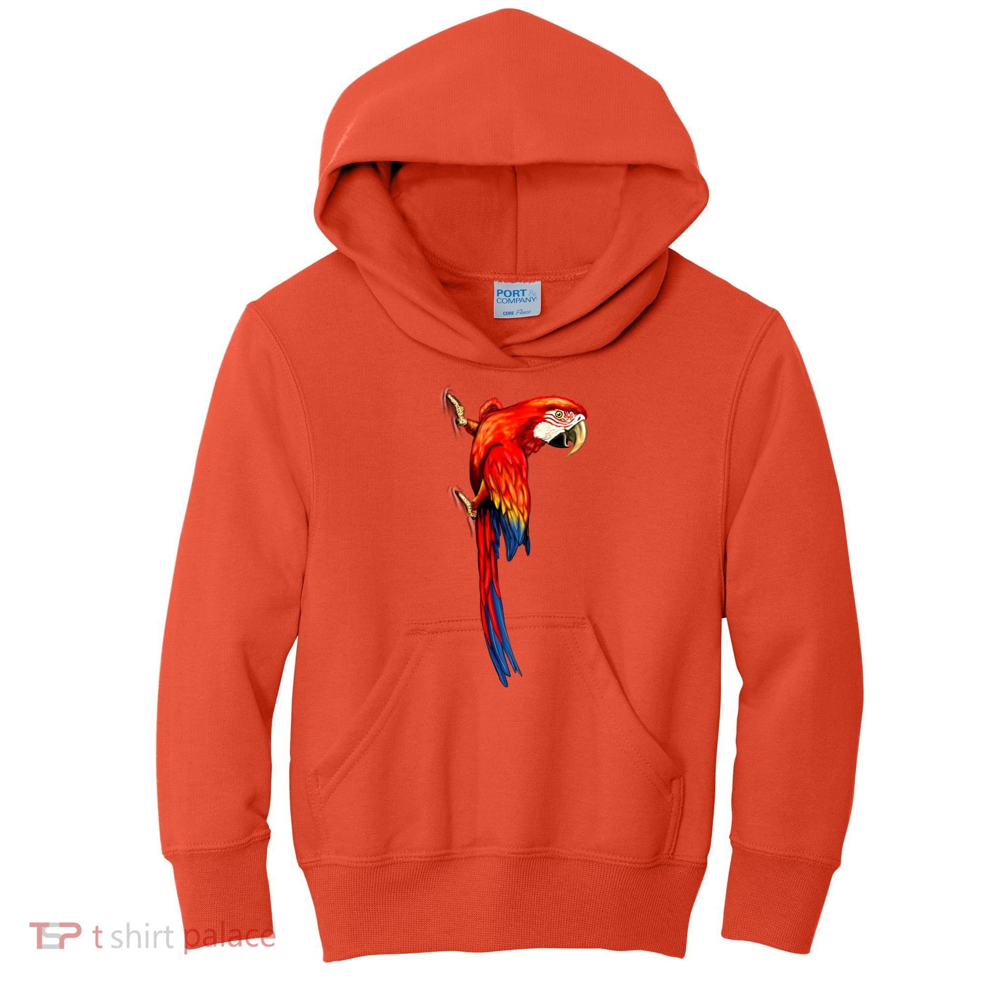 Parrot On Wall Kids Hoodie