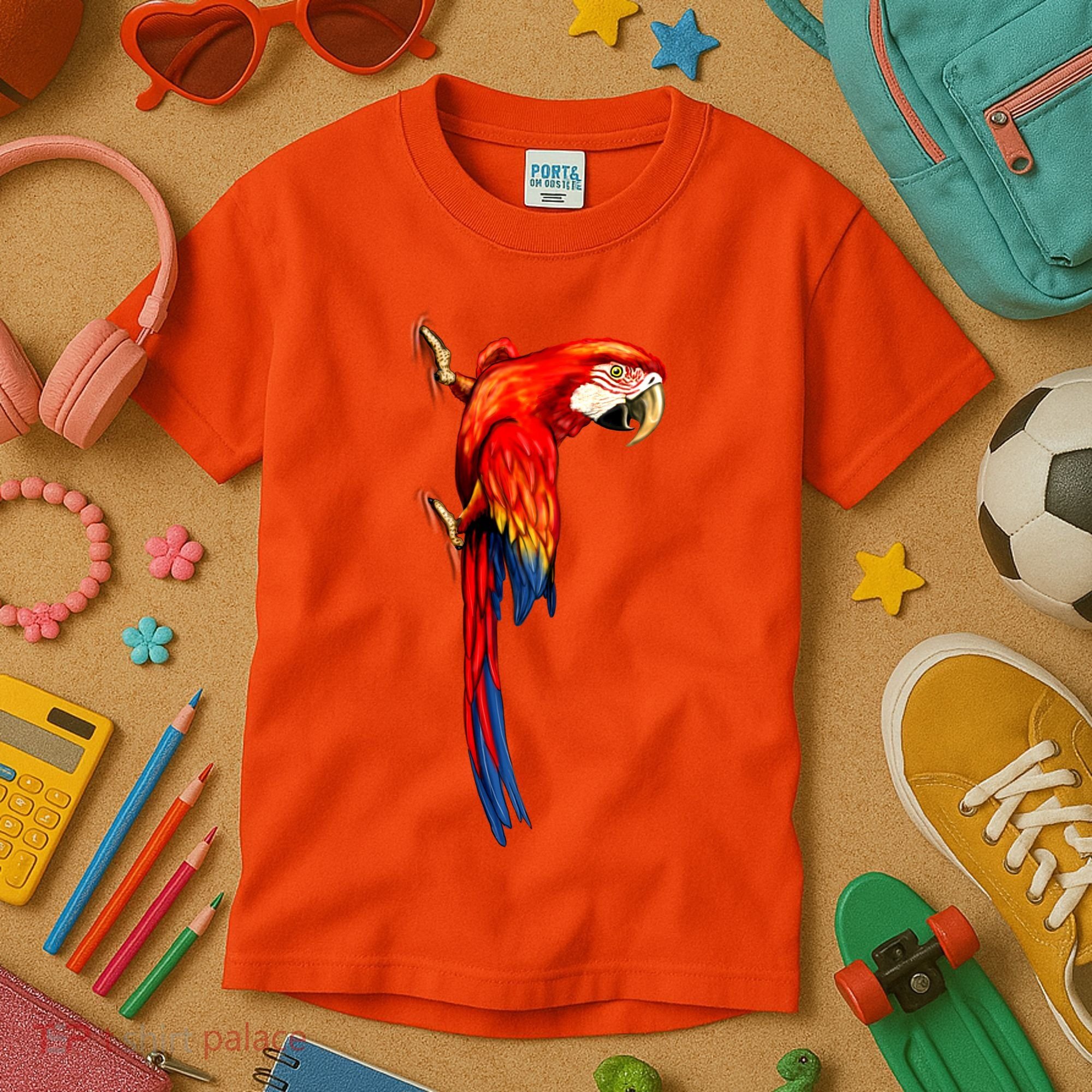 Parrot On Wall Kids T-Shirt