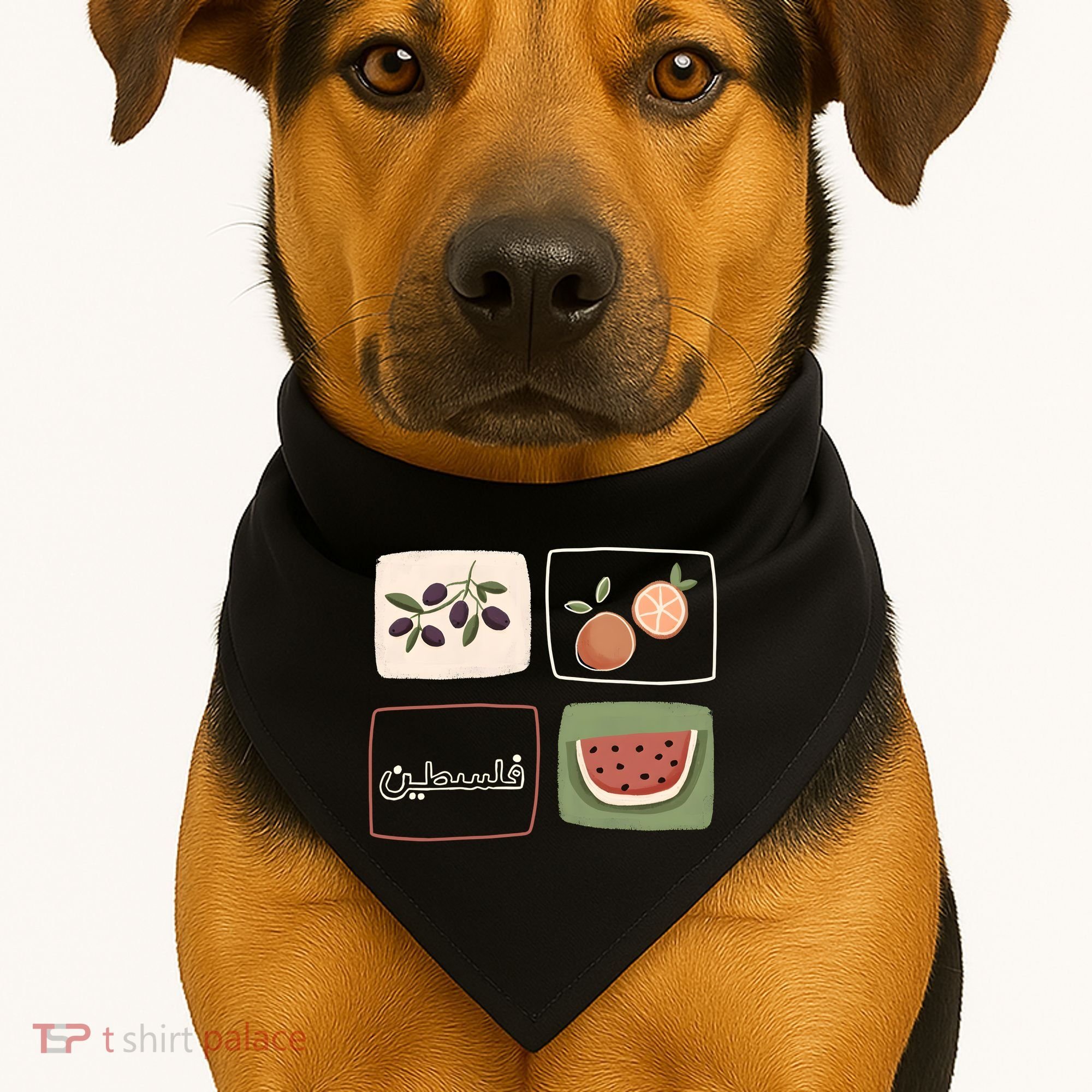 Palestine Olives Watermelon Orange Falasteen Palestinian USA-Made Doggie Bandana