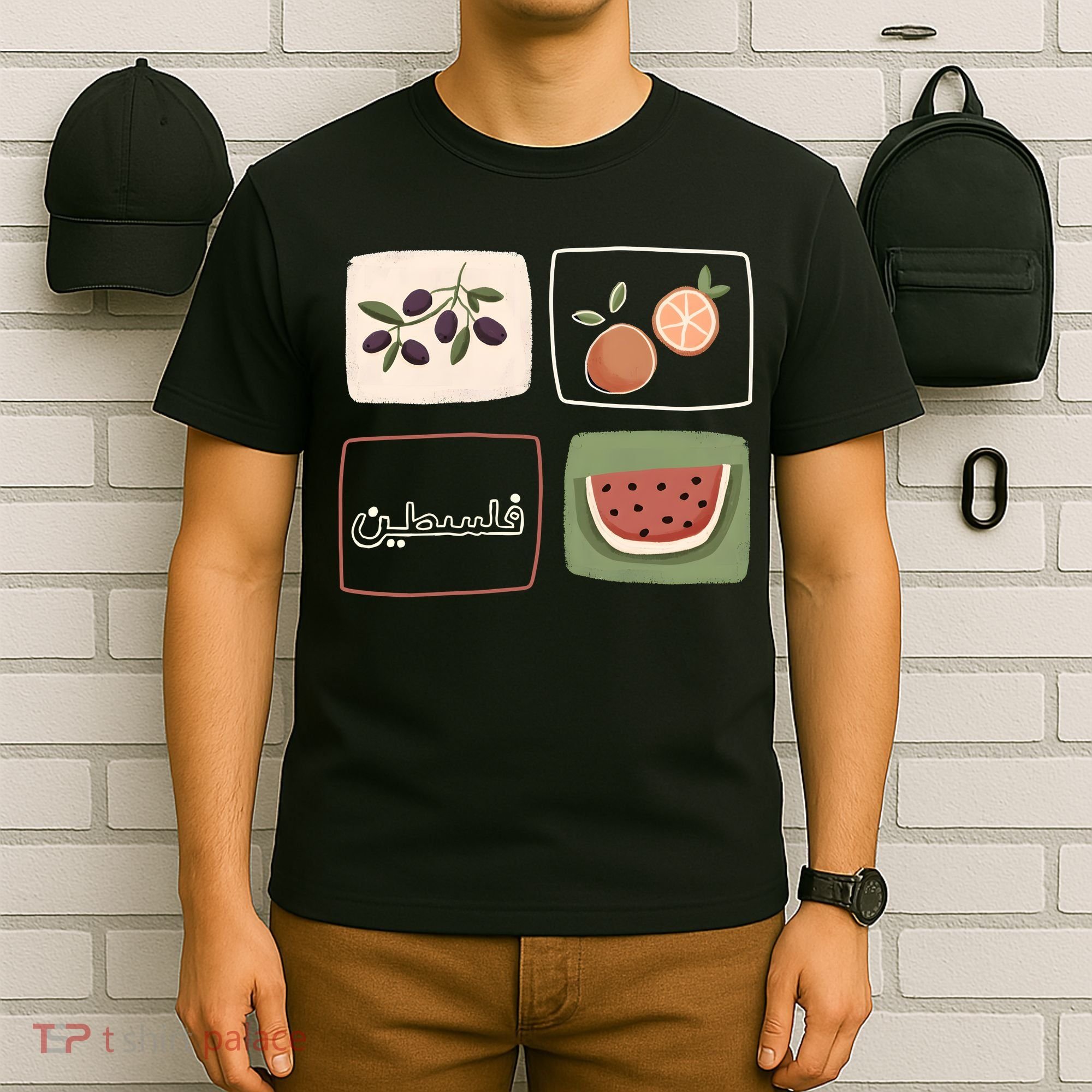 Palestine Olives Watermelon Orange Falasteen Palestinian T-Shirt
