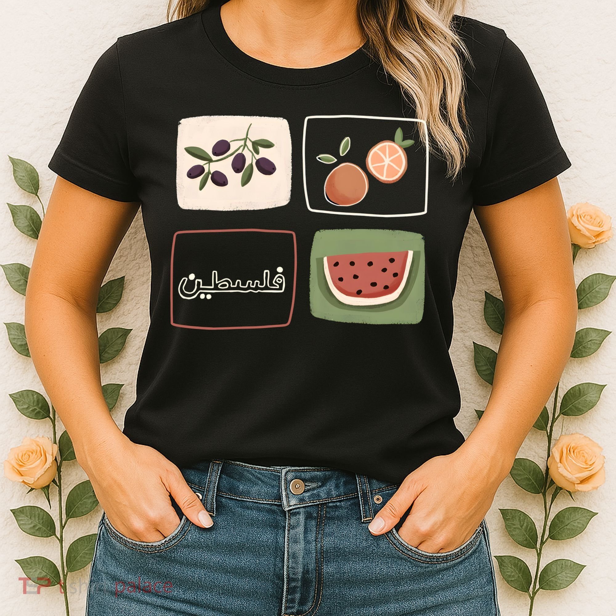 Palestine Olives Watermelon Orange Falasteen Palestinian Women's T-Shirt