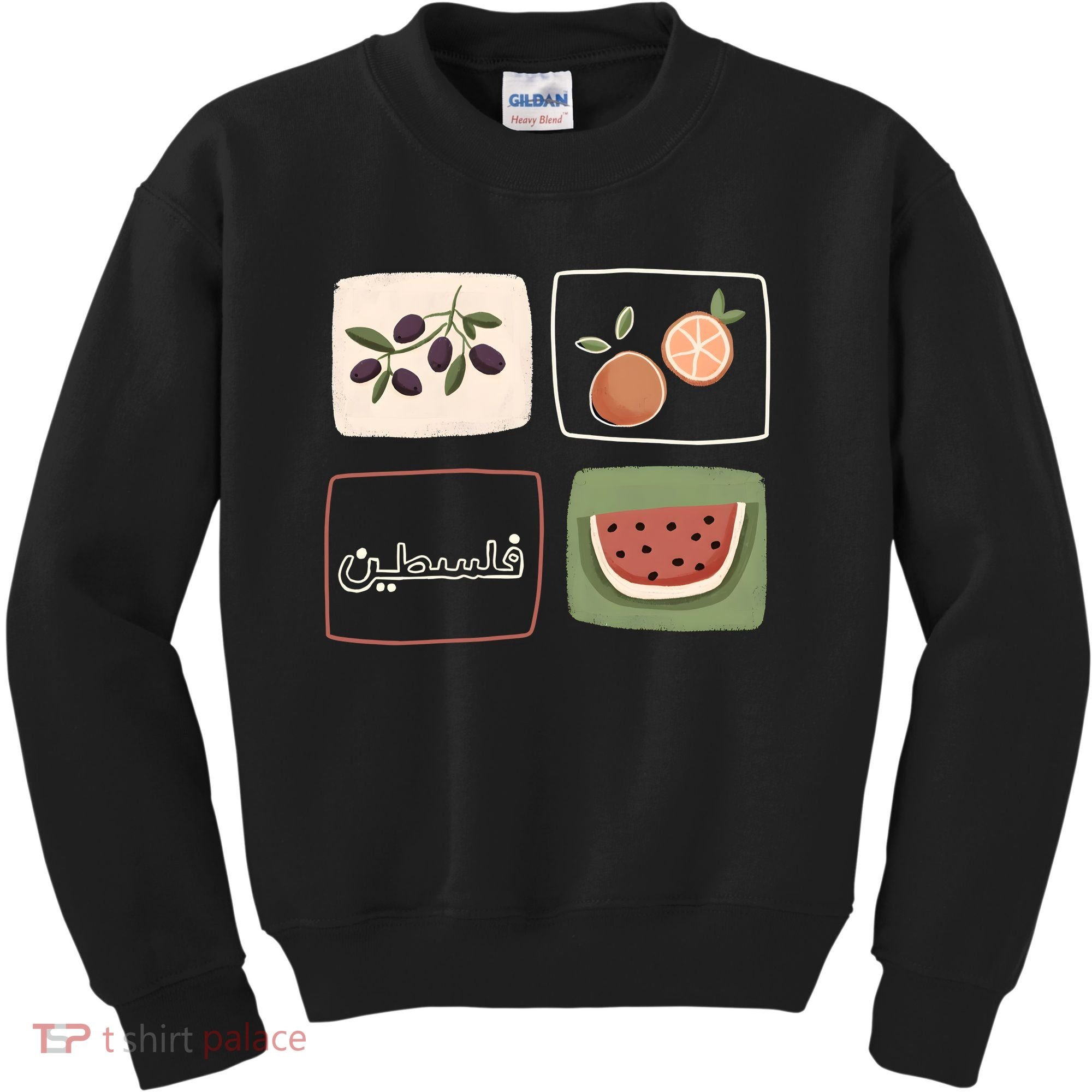 Palestine Olives Watermelon Orange Falasteen Palestinian Kids Sweatshirt