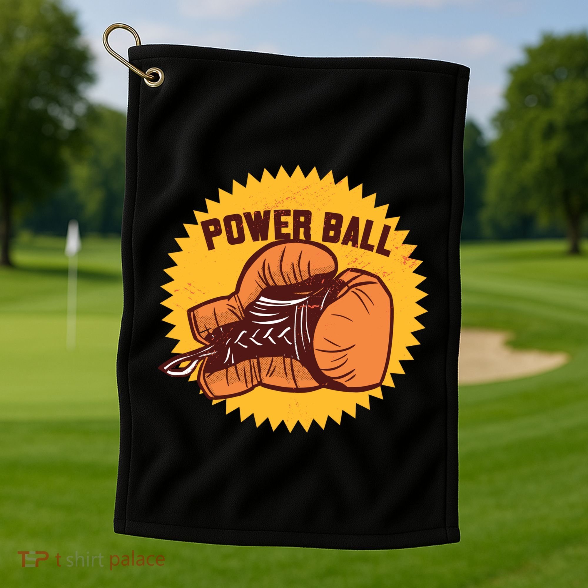 Power Ball Boxing Glove Golf Towel